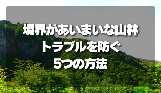 山林の境界があいまい！後悔しないためのトラブル予防法5選