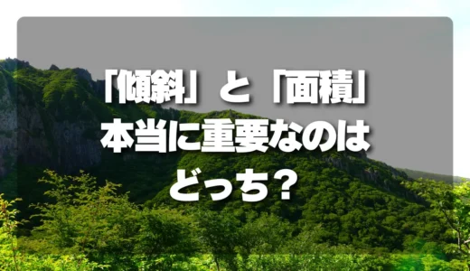 山林査定で失敗しない！「傾斜」と「面積」、本当に重要なのはどっち？