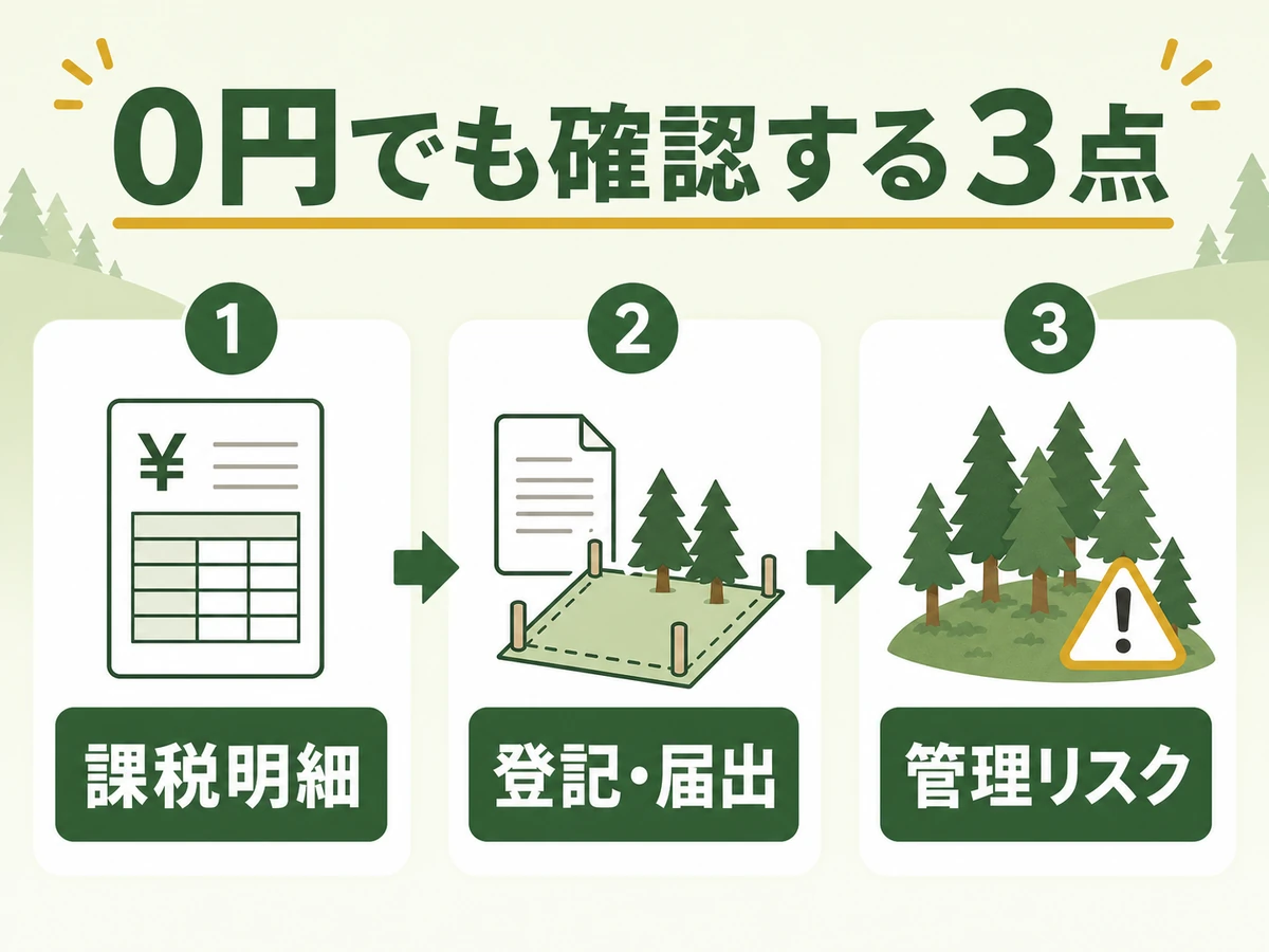 固定資産税0円の山林で確認する課税明細・登記届出・管理リスク