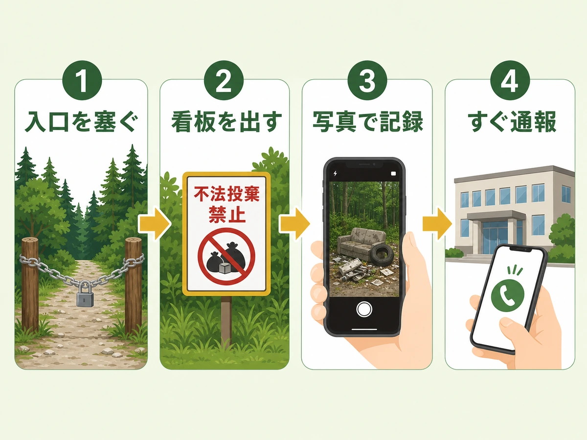 山林の不法投棄対策の確認フロー