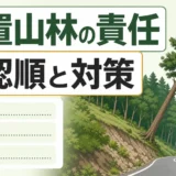 放置山林の責任と確認順を示すサムネイル
