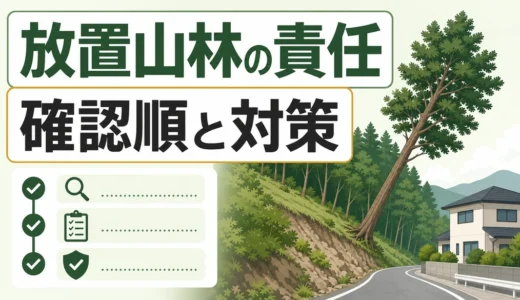 山林を放置すると誰の責任？倒木・土砂崩れの確認順と対策