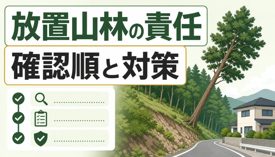 放置山林の責任と確認順を示すサムネイル