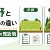 原野と山林の違いと売却前の確認順を示す図解