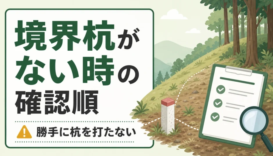 山林の境界杭がない時の確認順を示すサムネイル