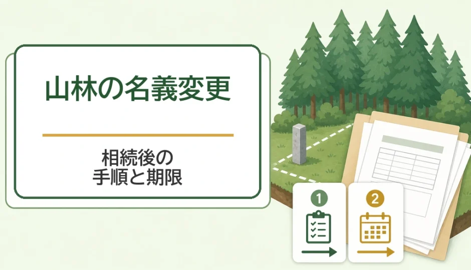山林の名義変更で相続後の手順と期限を示す図解