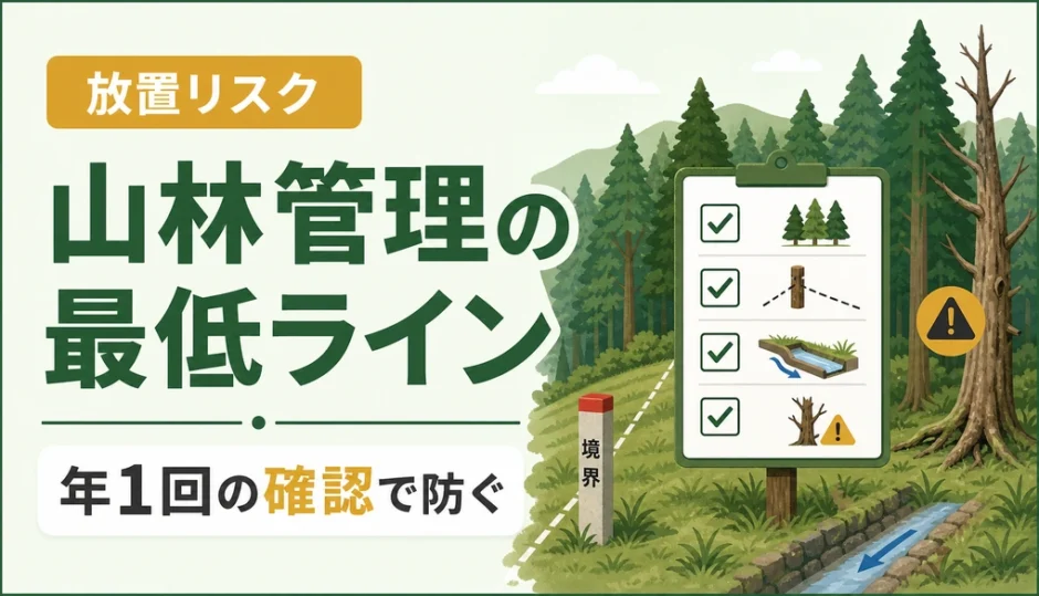 山林管理の最低ラインを年1回の確認で整理する図
