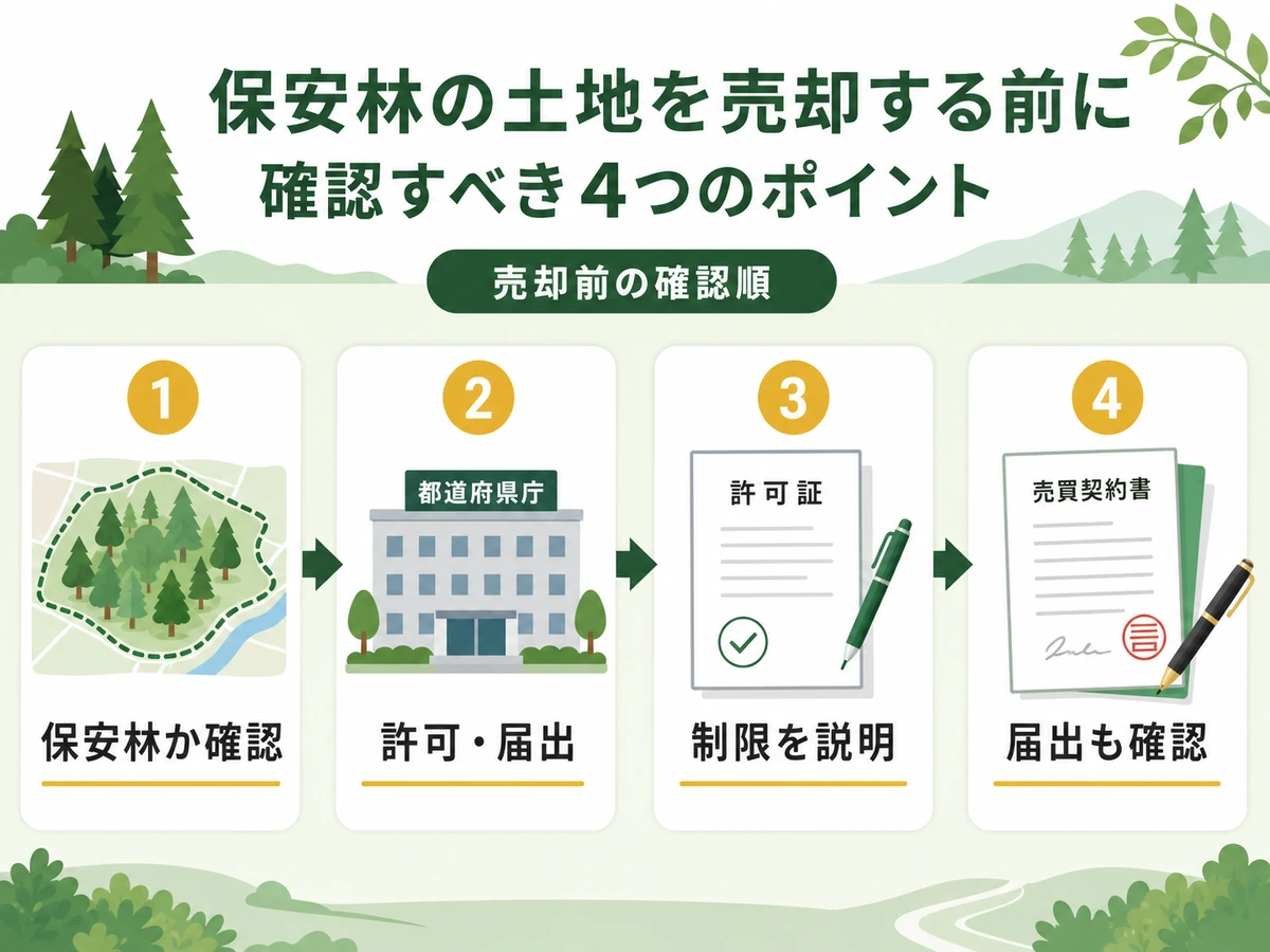 保安林の土地を売却する前に確認する順番