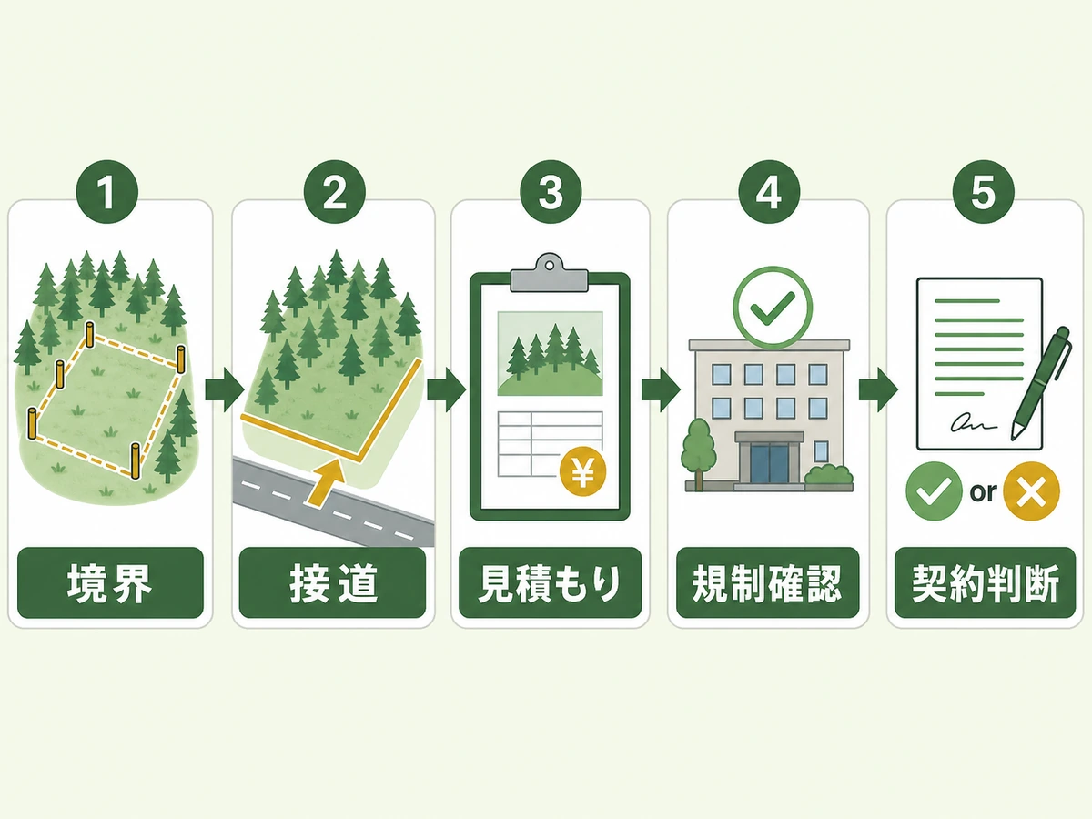 山林の一部売却で分筆前に確認する境界、接道、見積もり、規制の流れ