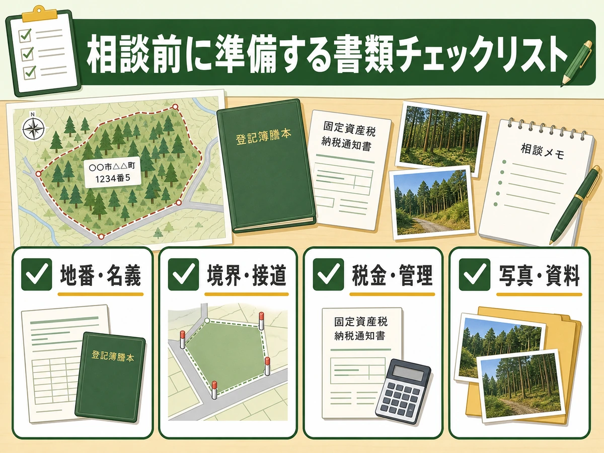 売れない山林の相談前にそろえる資料チェックリスト
