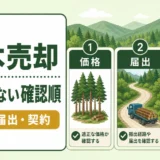 山林の立木売却で価格・届出・契約を確認する流れ