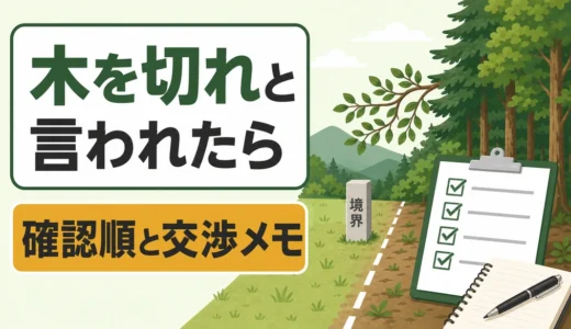 山林の木を切れと言われたら｜越境木トラブルの確認順と交渉術