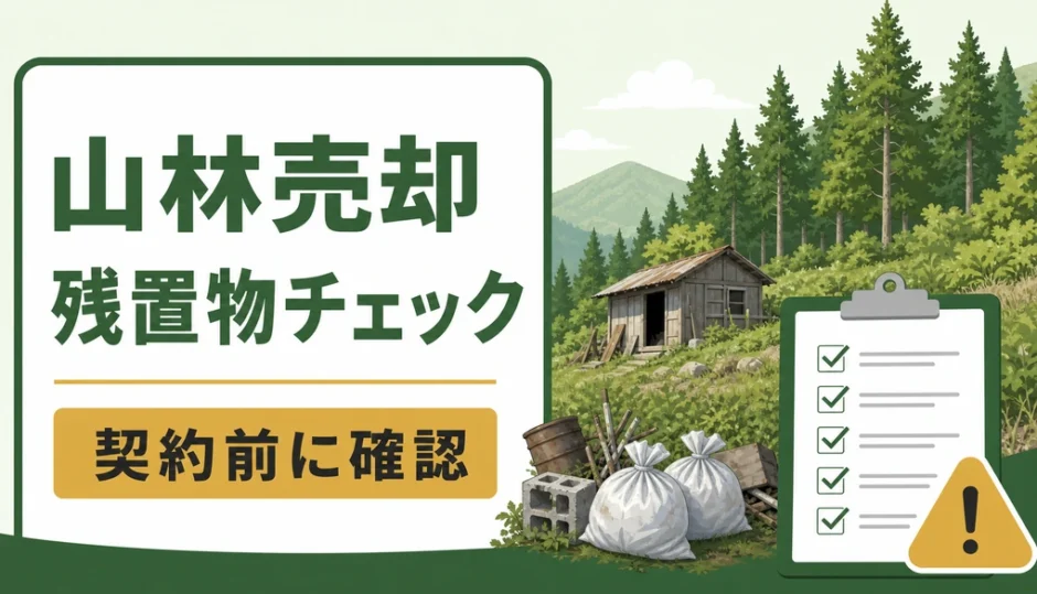 山林売却前に残置物を確認するチェックリストのイメージ