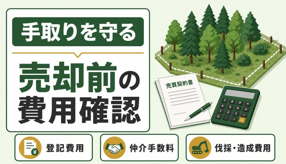 山林売却前に手取りと費用を確認する流れを示す図