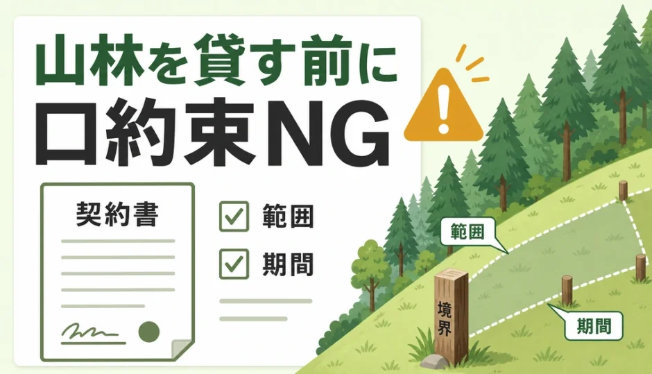 山林を貸す前に口約束を避けて契約書を確認するサムネイル