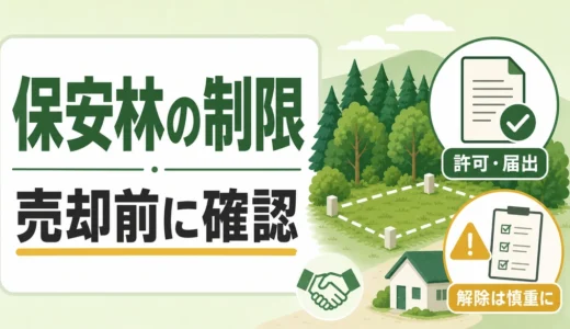 保安林の山林は売却できる？制限・解除・届出の確認順