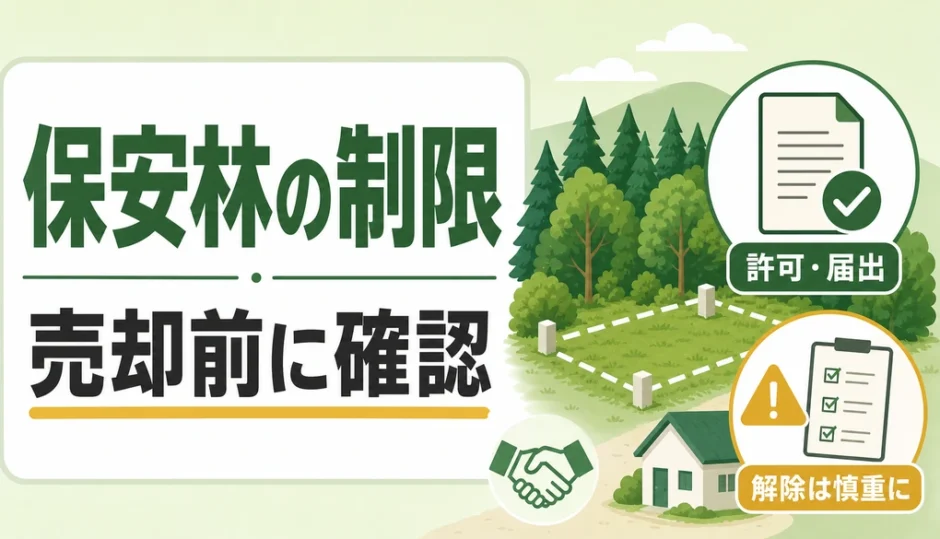 保安林の制限と売却前の確認を示すサムネイル