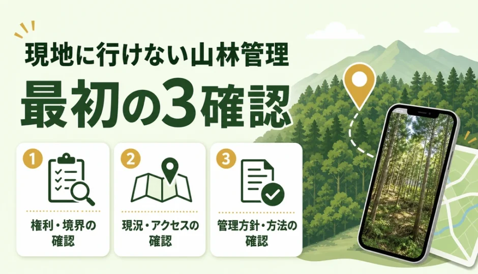 現地に行けない山林管理で最初に確認する権利・境界・現況のポイント