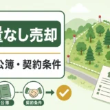 測量なしで山林を売る前に境界や公簿売買の条件を確認するイメージ