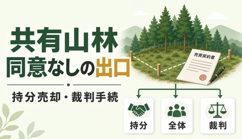 共有名義の山林を同意なしで売る範囲と現実的な出口を示す解説画像