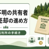 行方不明の共有者がいる山林売却の進め方を示す図解