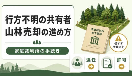 行方不明の共有者がいる山林を売るには？不在者財産管理人の手順と注意点