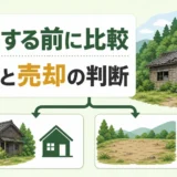 山林の古民家・廃屋を解体する前に費用と売却方法を比較するイメージ