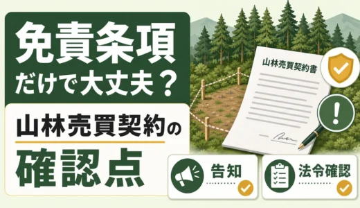 山林売買の契約不適合責任は免責できる？契約書の確認点