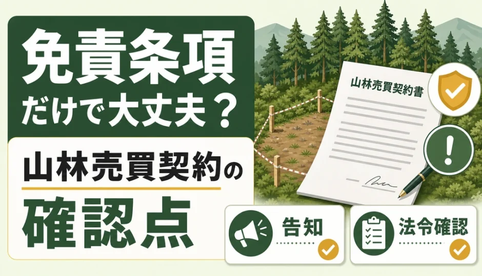 山林売買契約で免責条項と告知・法令確認を見直すポイント