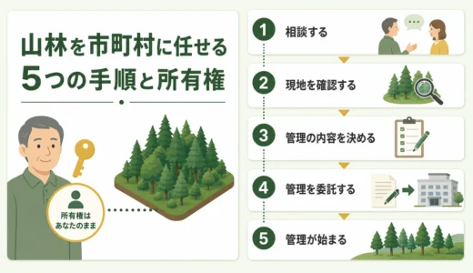 森林経営管理制度で山林を市町村に任せる方法｜5ステップと所有権の注意点