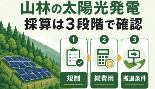 山林の太陽光発電は儲かる？0.5ha規制・収支・原状回復の確認順