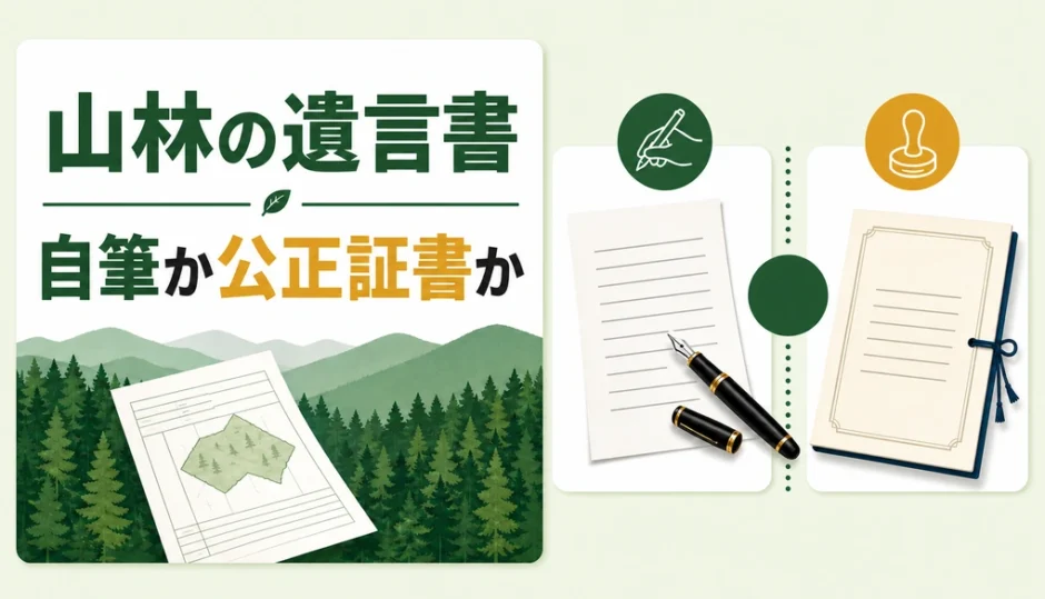 山林の遺言書で自筆証書と公正証書を比較するサムネイル