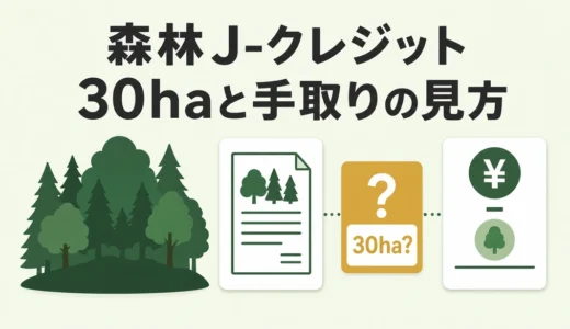 山林のJ-クレジット参加条件｜30haの意味と手取り収益の見方