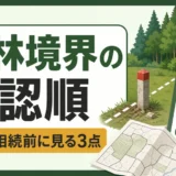 山林境界の確認順を示す図解サムネイル