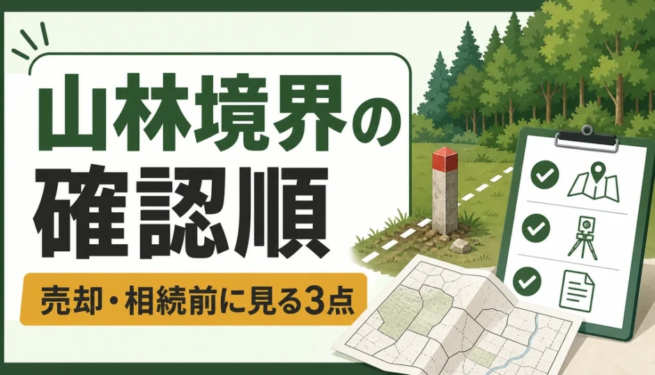 山林境界の確認順を示す図解サムネイル
