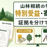 山林相続の特別受益と寄与分の争点を証拠で整理する図解