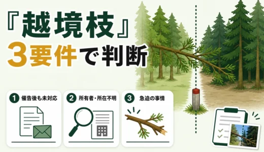 山林の越境木は勝手に切れる？2023年民法改正の3要件と対応手順