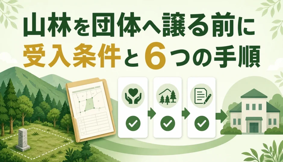 山林をNPO・市民団体へ譲渡する前の受入条件と6つの手順